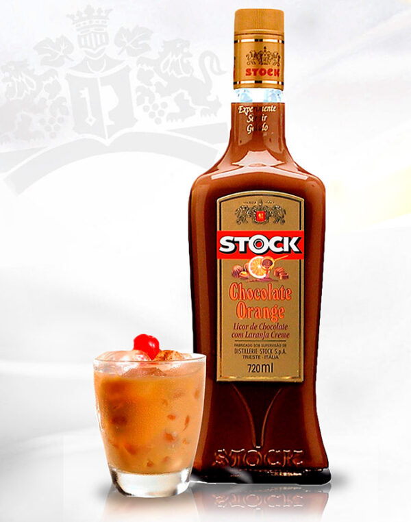 Licor de chocolate com laranja creme Stock