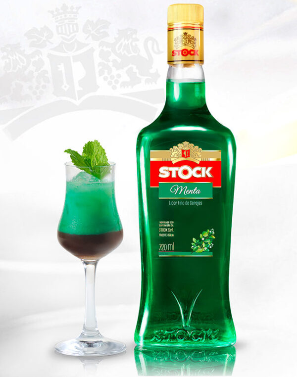 Licor creme de menta Stock